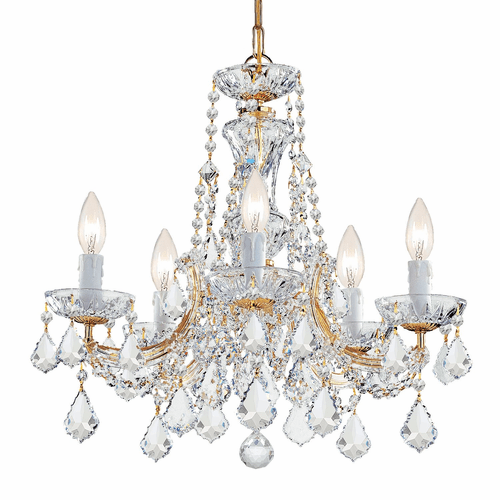 Crystorama Maria Theresa 5 Light Clear Crystal Gold Mini Chandelier - 4476-GD-CL-MWP