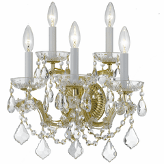 Crystorama Maria Theresa 5 Light Clear Crystal Gold Sconce II - 4404-GD-CL-MWP