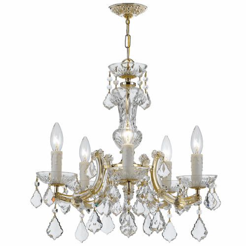 Crystorama Maria Theresa 5 Light Gold Mini-Chandelier - 4376-GD-CL-MWP