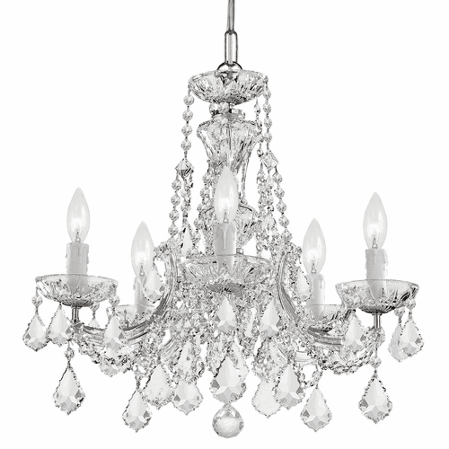 Crystorama Maria Theresa 5 Light Spectra Crystal Chrome Mini Chandelier - 4476-CH-CL-SAQ