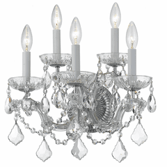 Crystorama Maria Theresa 5 Light Spectra Crystal Chrome Sconce II - 4404-CH-CL-SAQ