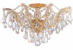 Crystorama Maria Theresa 5 Light Spectra Crystal Semi-Flush II - 4437-GD-CL-SAQ
