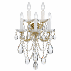 Crystorama Maria Theresa 5 Light Swarovski Strass Crystal Gold Sconce I - 4425-GD-CL-S