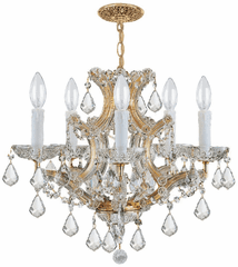 Crystorama Maria Theresa 6 Light Clear Crystal Gold Mini Chandelier - 4405-GD-CL-MWP Crystorama Maria Theresa 6 Light Clear Crystal Gold Mini Chandelier - 4405-GD-CL-MWP