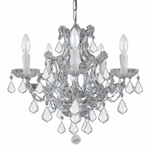 Crystorama Maria Theresa 6 Lt Clear Italian Crystal Chrome Mini Chandelier - 4405-CH-CL-I