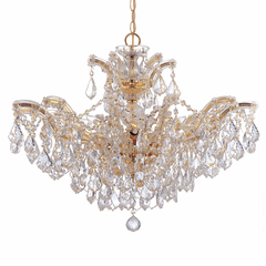 Crystorama Maria Theresa 6 Lt Swarovski Strass Crystal Gold Chandelier II - 4439-GD-CL-S
