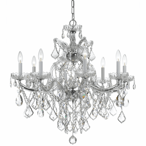 Crystorama Maria Theresa 9 Light Clear Crystal Chrome Chandelier - 4409-CH-CL-MWP