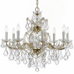 Crystorama Maria Theresa 9 Light Clear Crystal Gold Chandelier - 4408-GD-CL-MWP