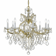 Crystorama Maria Theresa 9 Light Clear Crystal Gold Chandelier II - 4409-GD-CL-MWP