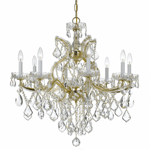 Crystorama Maria Theresa 9 Light Clear Crystal Gold Chandelier II - 4409-GD-CL-MWP