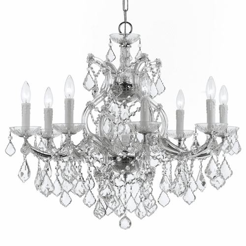 Crystorama Maria Theresa 9 Light Spectra Crystal Chrome Chandelier - 4408-CH-CL-SAQ