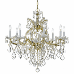 Crystorama Maria Theresa 9 Light Spectra Crystal Gold Chandelier - 4409-GD-CL-SAQ