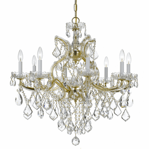 Crystorama Maria Theresa 9 Light Spectra Crystal Gold Chandelier - 4409-GD-CL-SAQ