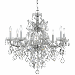 Crystorama Maria Theresa 9 Light Swarovski Strass Crystal Chrome Chandelier - 4409-CH-CL-S