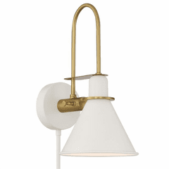 Crystorama Medford 1 Light Wall Mount - White - MED-B5501-WH Crystorama Medford 1 Light Wall Mount - White - MED-B5501-WH