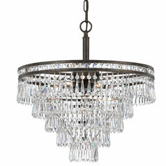 Crystorama Mercer 6 Light Hand Cut Crystal Bronze Chandelier - 5264-EB-CL-MWP