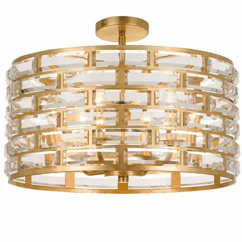 Crystorama Meridian 6 Light Ceiling Mount - Antique Gold - MER-4866-GA_CEILING