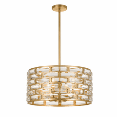 Crystorama Meridian 6 Light Chandelier - Antique Gold - MER-4866-GA