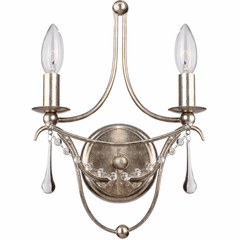 Crystorama Metro 2 Light Antique Silver Sconce III - 422-SA