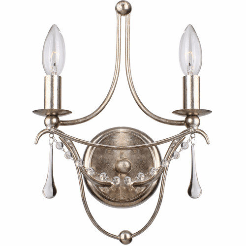 Crystorama Metro 2 Light Antique Silver Sconce III - 422-SA