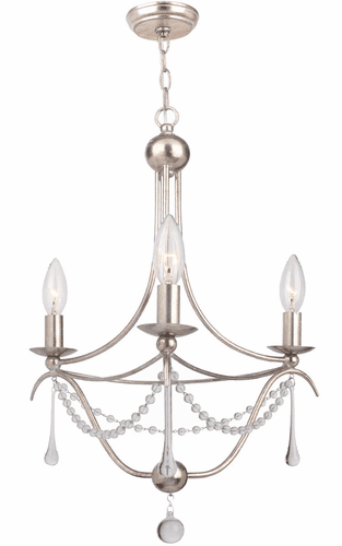 Crystorama Metro 3 Light Antique Silver Mini Chandelier I - 423-SA