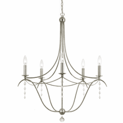 Crystorama Metro 5 Light Chandelier - Antique Silver - 435-SA