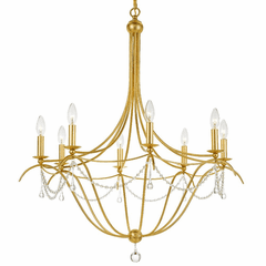 Crystorama Metro 8 Light Chandelier - Antique Gold - 428-GA