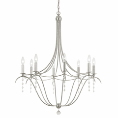 Crystorama Metro 8 Light Chandelier - Antique Silver - 438-SA
