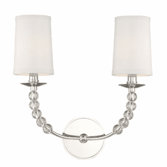 Crystorama Mirage 2 Light Wall Mount - Polished Nickel - 8012-PN