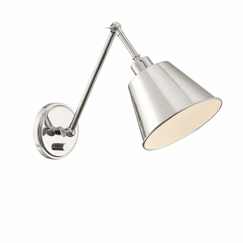 Crystorama Mitchell 1 Light Wall Mount - Polished Nickel - MIT-A8020-PN