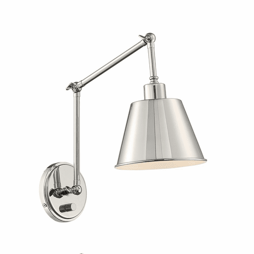 Crystorama Mitchell 1 Light Wall Mount - Polished Nickel - MIT-A8021-PN