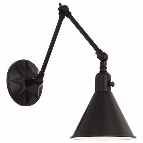 Crystorama Morgan 1 Light Wall Mount - Matte Black - MOR-8801-MK