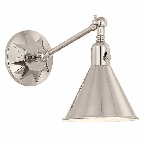 Crystorama Morgan 1 Light Wall Mount - Polished Nickel - MOR-8800-PN