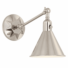 Crystorama Morgan 1 Light Wall Mount - Polished Nickel - MOR-8800-PN Crystorama Morgan 1 Light Wall Mount - Polished Nickel - MOR-8800-PN