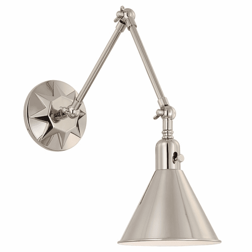 Crystorama Morgan 1 Light Wall Mount - Polished Nickel - MOR-8801-PN