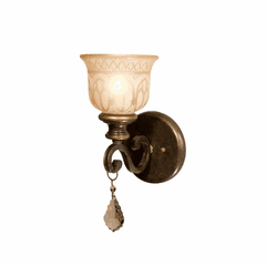 Crystorama Norwalk 1 Light Golden Teak Crystal Bronze Sconce - 7501-BU-GT-MWP