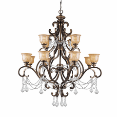 Crystorama Norwalk 12 Light Chandelier - Bronze Umber - 7512-BU-CL-MWP