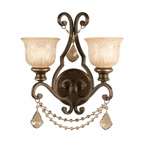 Crystorama Norwalk 2 Light Wall Mount - Bronze Umber - 7502-BU-GT-S