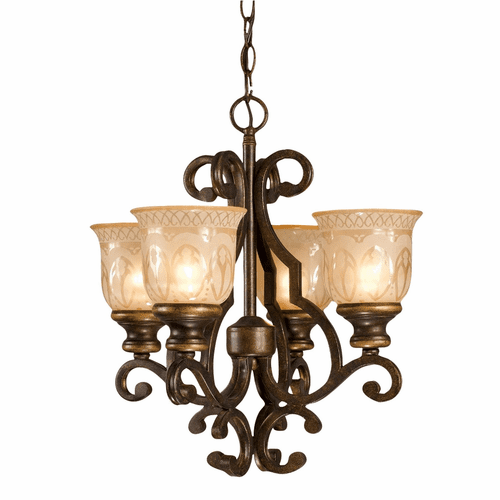 Crystorama Norwalk 4 Light Bronze Mini Chandelier - 7404-BU