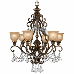 Crystorama Norwalk 6 Light Chandelier - Bronze Umber - 7516-BU-CL-S