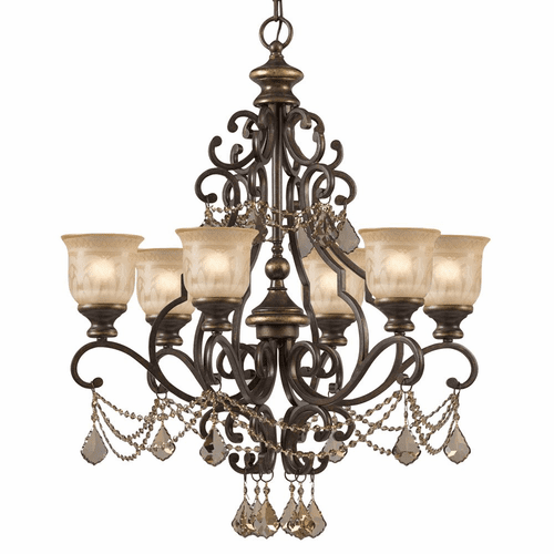Crystorama Norwalk 6 Light Chandelier - Bronze Umber - 7516-BU-GT-S
