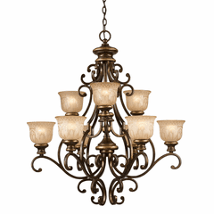 Crystorama Norwalk 9 Light Bronze Umber Chandelier - 7409-BU