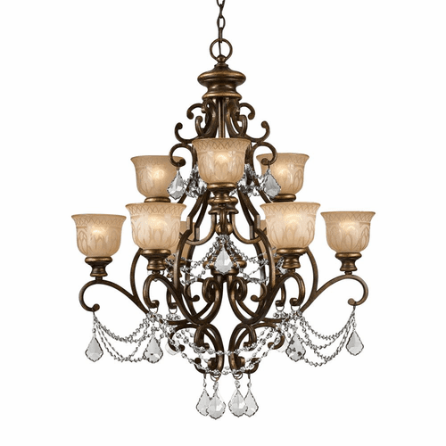 Crystorama Norwalk 9 Light Chandelier - Bronze Umber - 7509-BU-CL-I