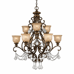 Crystorama Norwalk 9 Light Clear Crystal Bronze Umber Chandelier - 7509-BU-CL-MWP