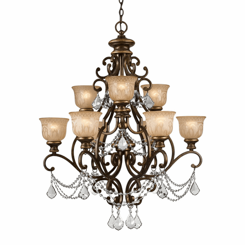Crystorama Norwalk 9 Light Clear Crystal Swarovski Strass Chandelier - 7509-BU-CL-S