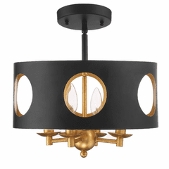 Crystorama Odelle 4-LT Ceiling Mount - Black/Antique Gold - ODE-700-BK-GA_CEILING