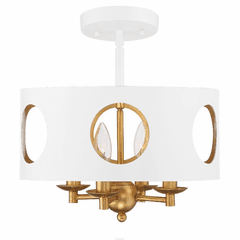 Crystorama Odelle 4-LT Ceiling Mount - Matte White & Gold - ODE-700-MT-GA_CEILING