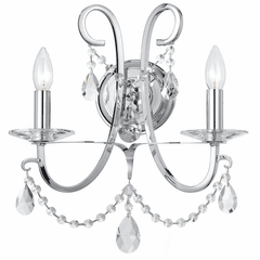 Crystorama Othello 2 Light Crystal Polished Chrome Sconce - 6822-CH-CL-MWP