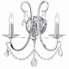 Crystorama Othello 2 Light Spectra Crystal Polished Chrome Sconce - 6822-CH-CL-SAQ