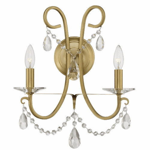 Crystorama Othello 2 Light Wall Mount - Vibrant Gold - 6822-VG-CL-MWP